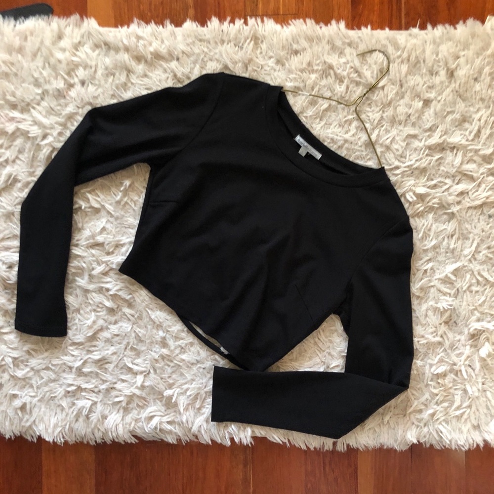 CHARLOTTERUSSE: Black long sleeve crop top